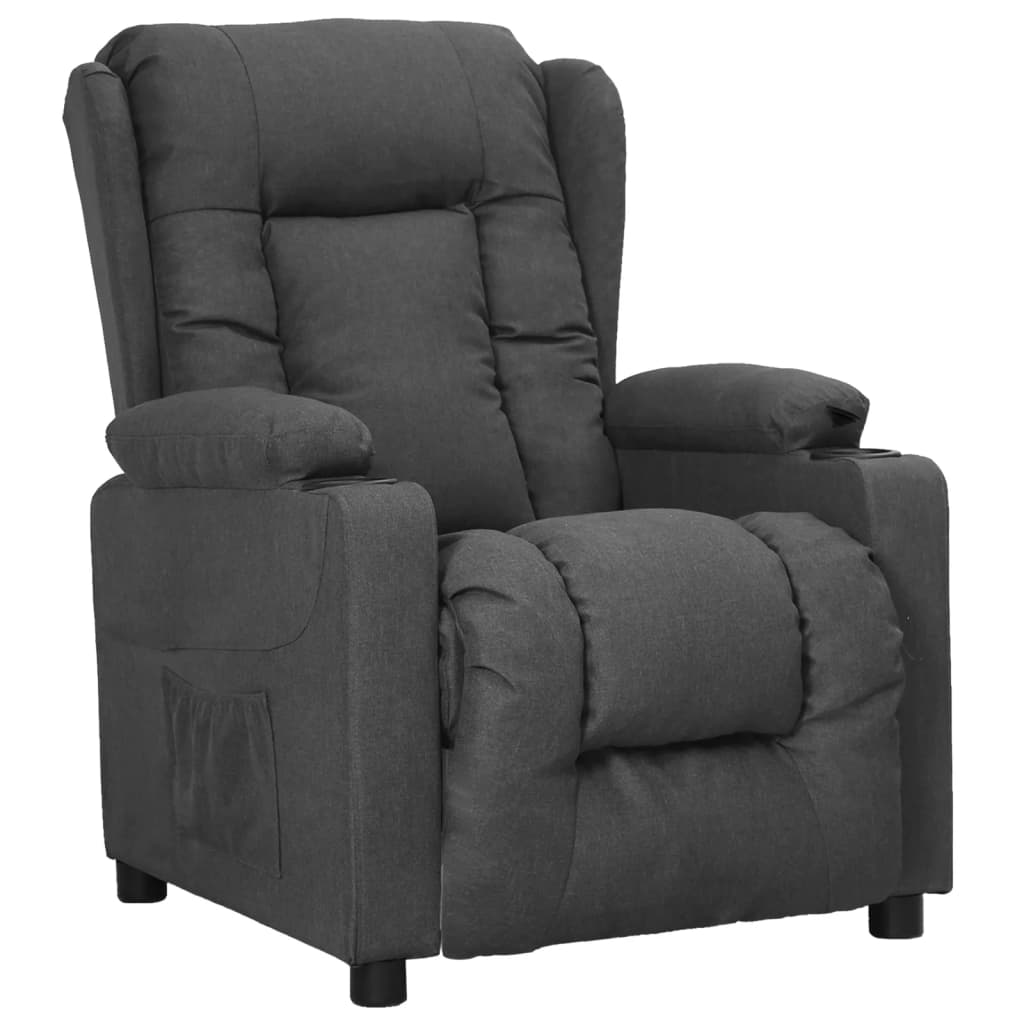 vidaXL Fauteuil verstelbaar stof lichtgrijs