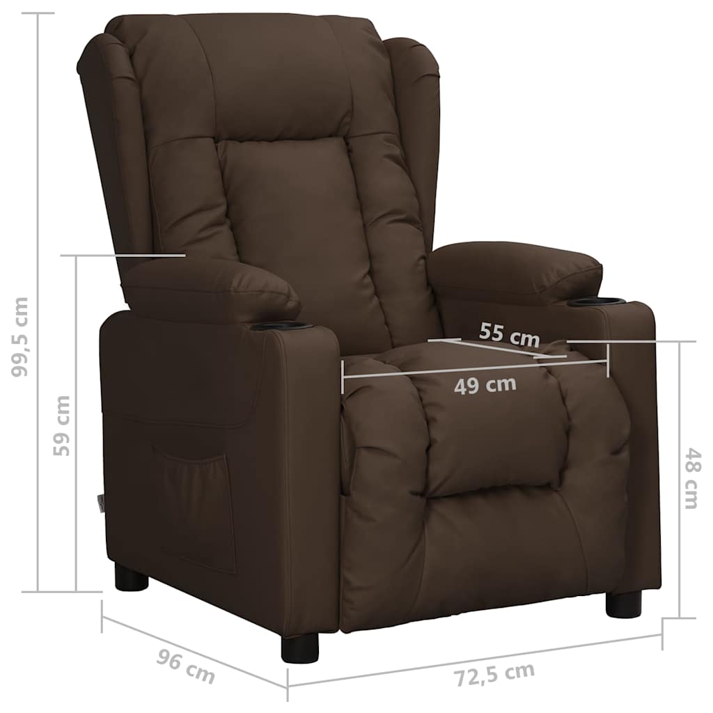 vidaXL Reclining Armchair Faux Leather Black