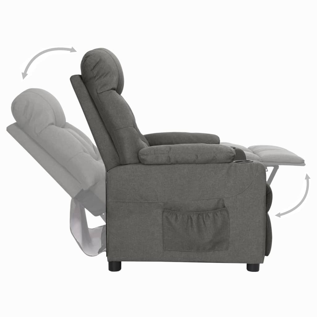 vidaXL Fauteuil verstelbaar stof lichtgrijs