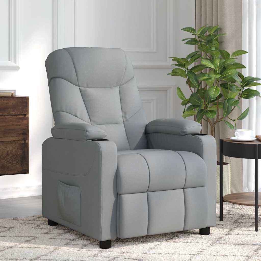 vidaXL Massagestoel stof lichtgrijs