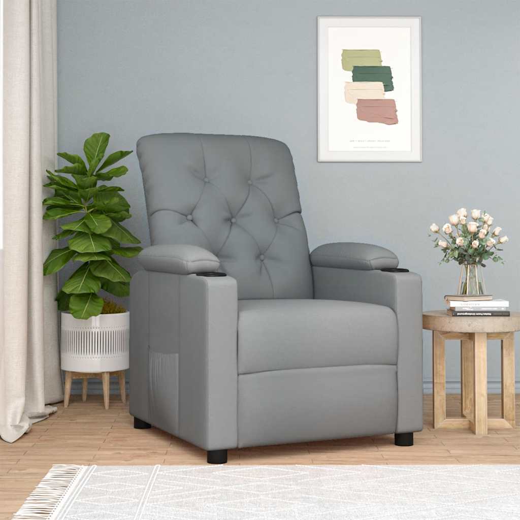 vidaXL Recliner Fabric Light Grey