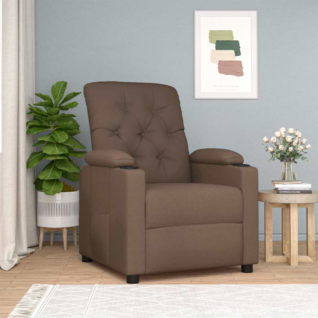 vidaXL Recliner Fabric Light Grey
