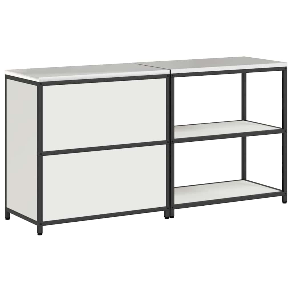 vidaXL Keukenopbergsysteem met plank 2 pcs Zwart Koudgewalst staal