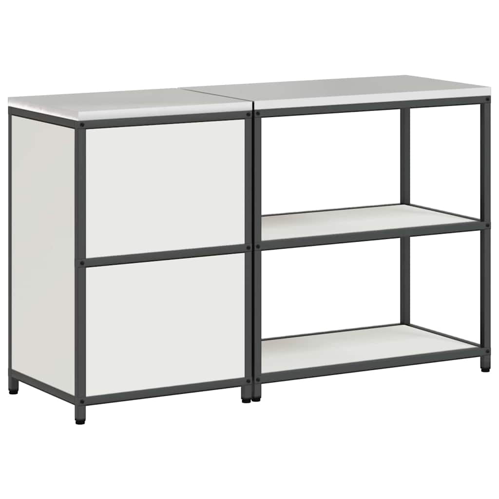 vidaXL Keukenopbergsysteem met plank 2 pcs Zwart Koudgewalst staal