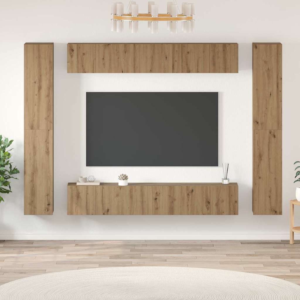 vidaXL 10-piece TV Cabinet Set Engineered Wood White