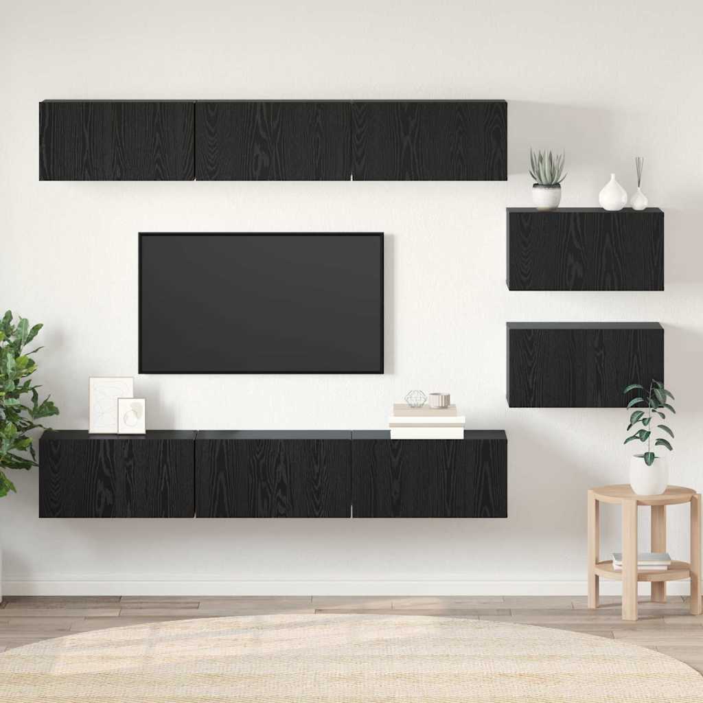vidaXL 6-Piece TV Cabinet Set Chipboard White