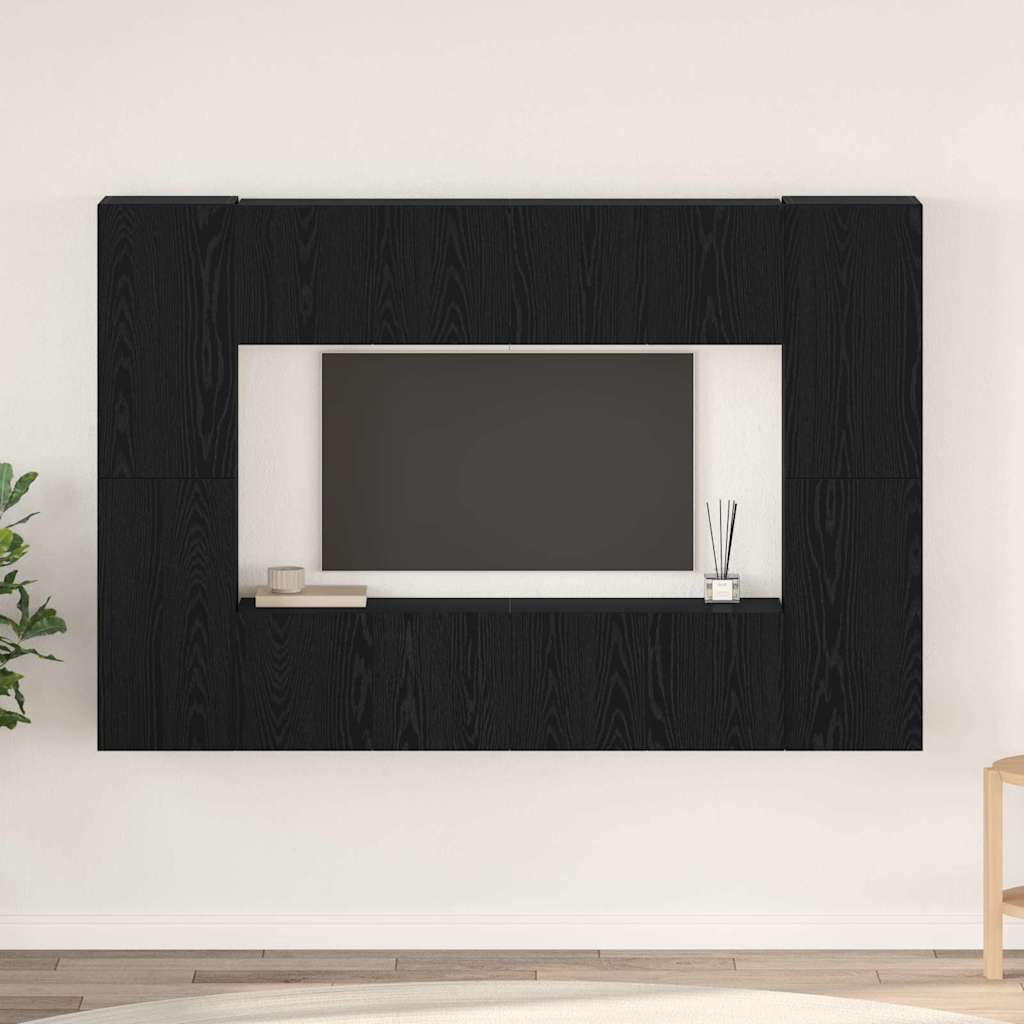 vidaXL 8-piece TV Cabinet Set Engineered Wood White