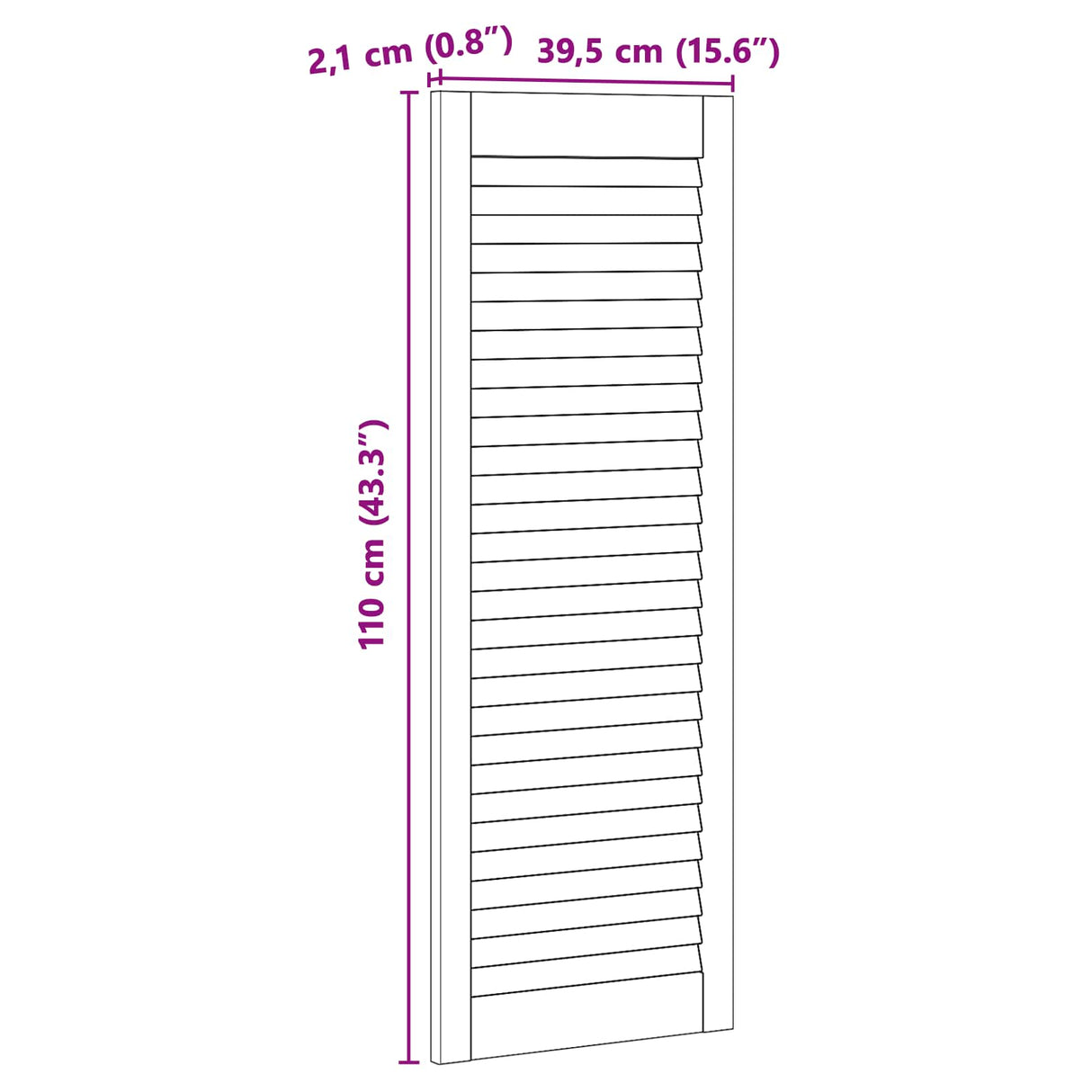 vidaXL Kastdeur met lamellen 39,5x39,4 cm massief grenenhout