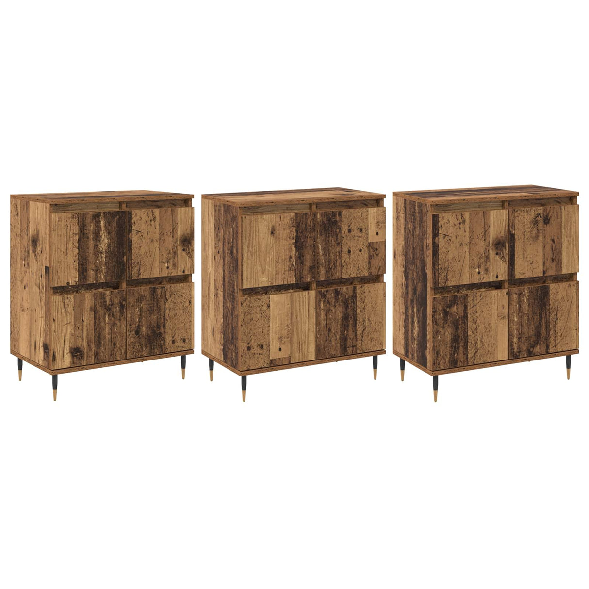 vidaXL Dressoirs 2 st bewerkt hout wit