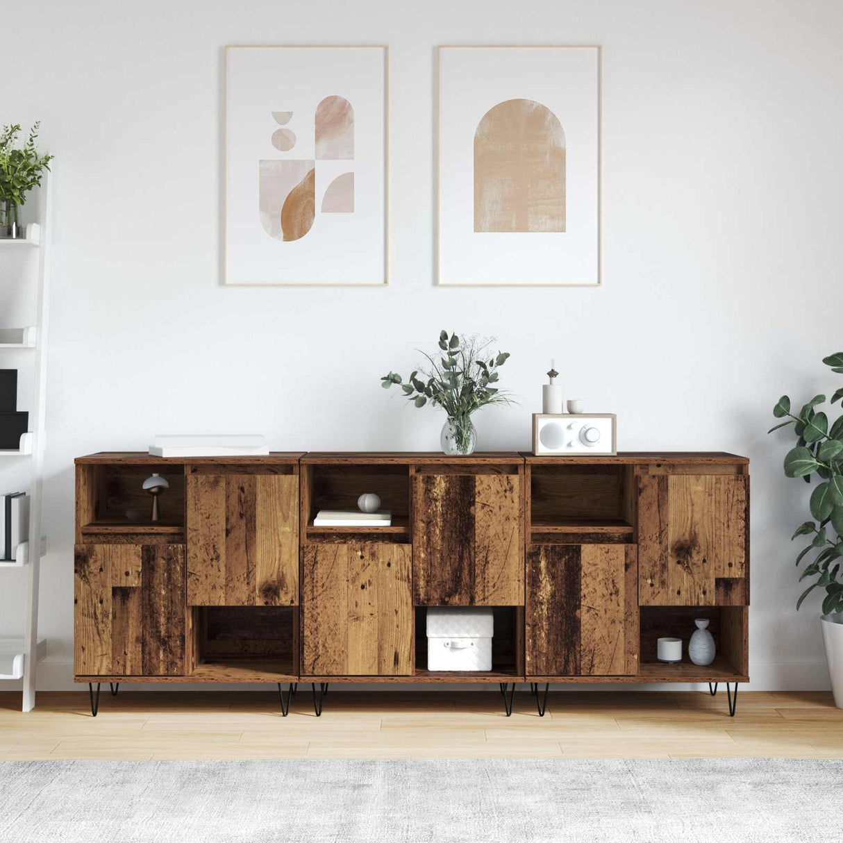 vidaXL Dressoirs 2 st bewerkt hout wit