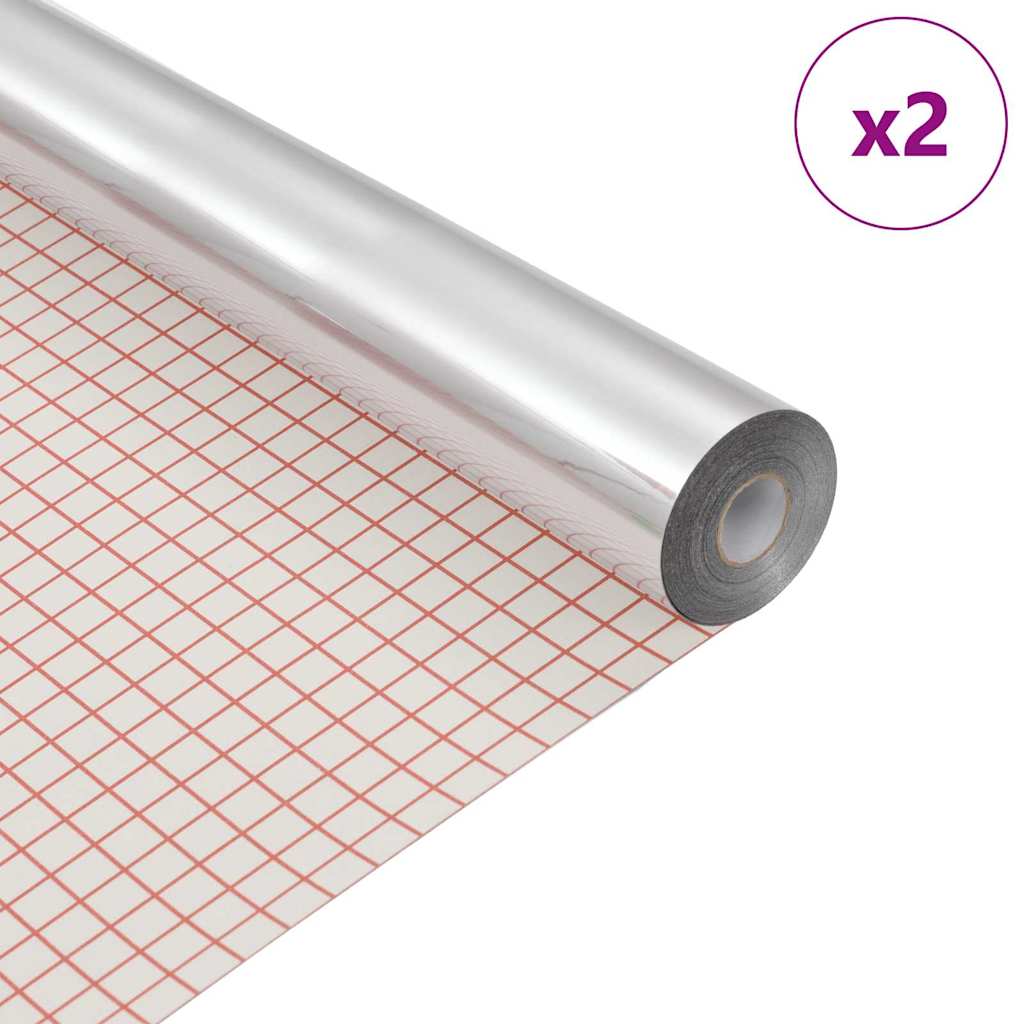vidaXL Zelfklevend Spiegel Folie 60 x 200 cm 2 pcs Zilver PET
