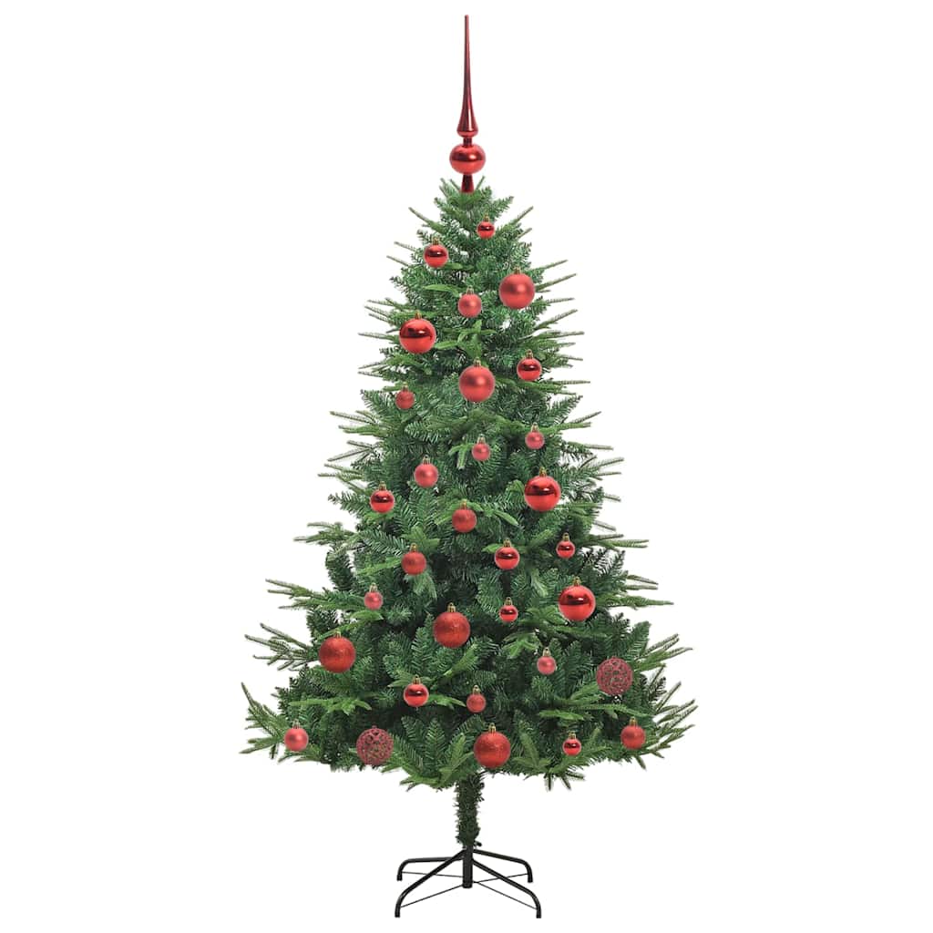 vidaXL Kunstmatige Voorverlichte Kerstboom met Ballenset Groen 150 cm