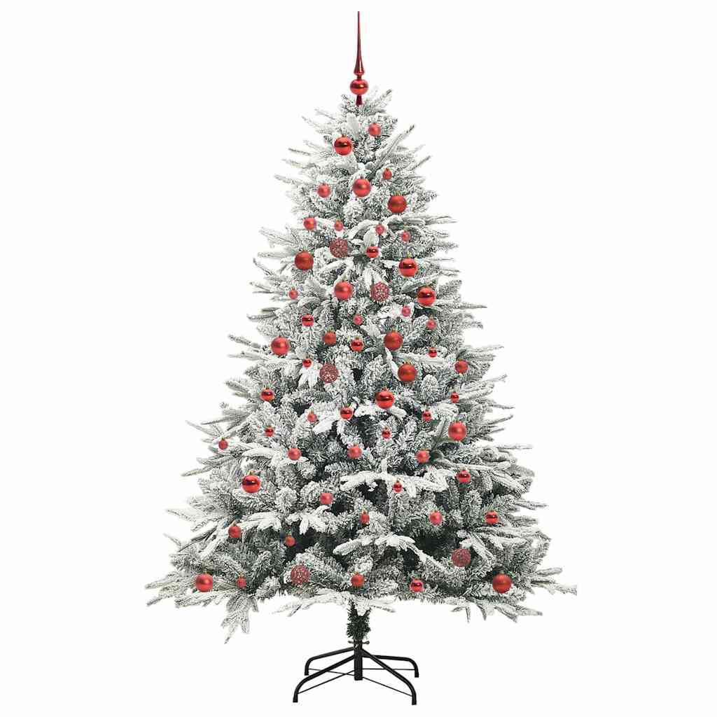 vidaXL Kunstmatige Voorverlichte Kerstboom met Ballenset Groen 150 cm