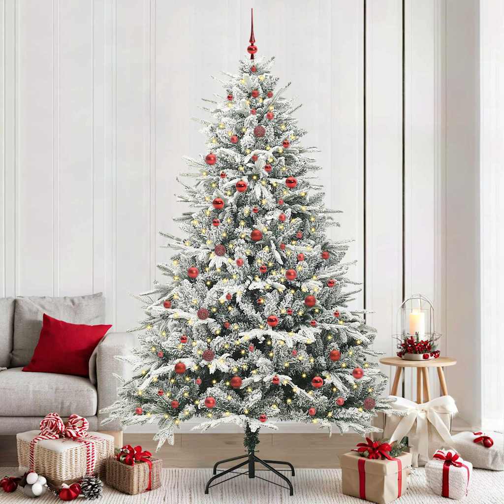 vidaXL Kunstmatige Voorverlichte Kerstboom met Ballenset Groen 150 cm