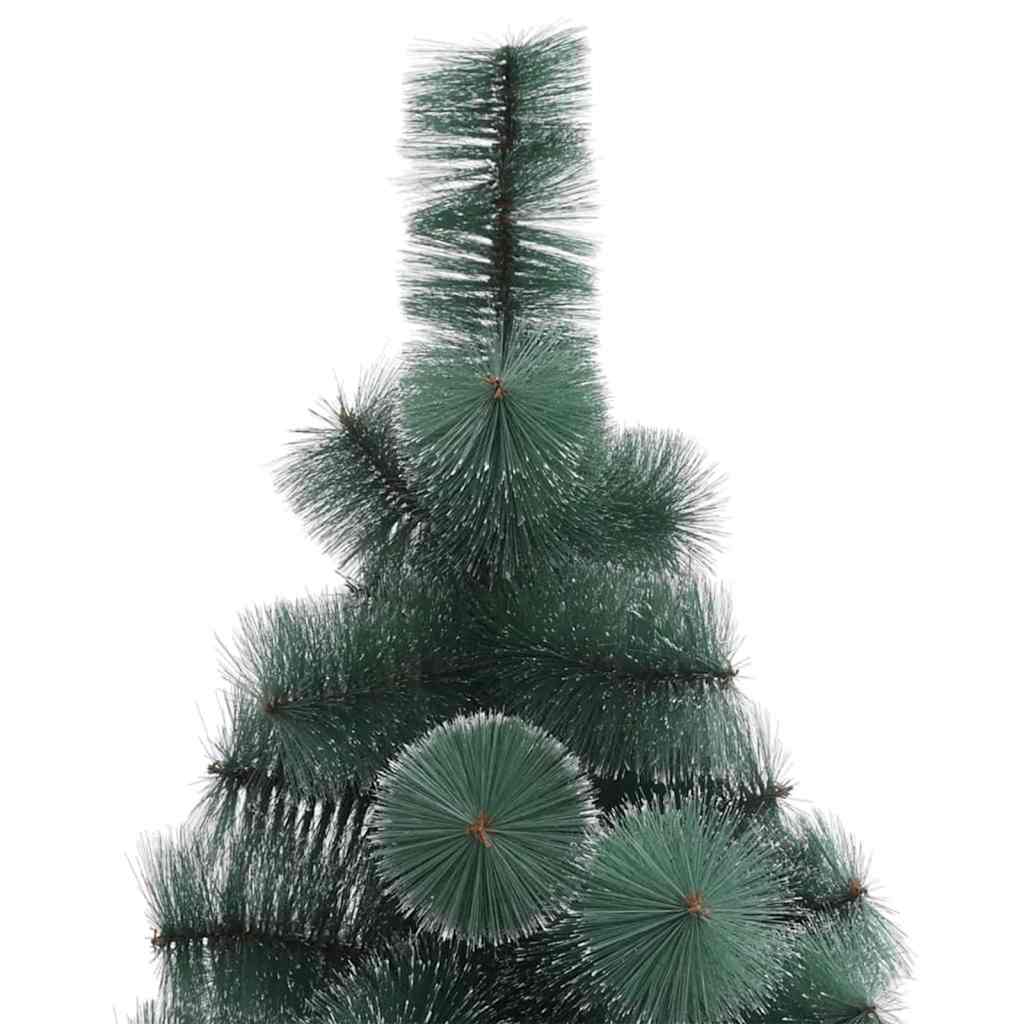 vidaXL Kunstmatige voorverlichte kerstboom met ballenset Groen 120 cm