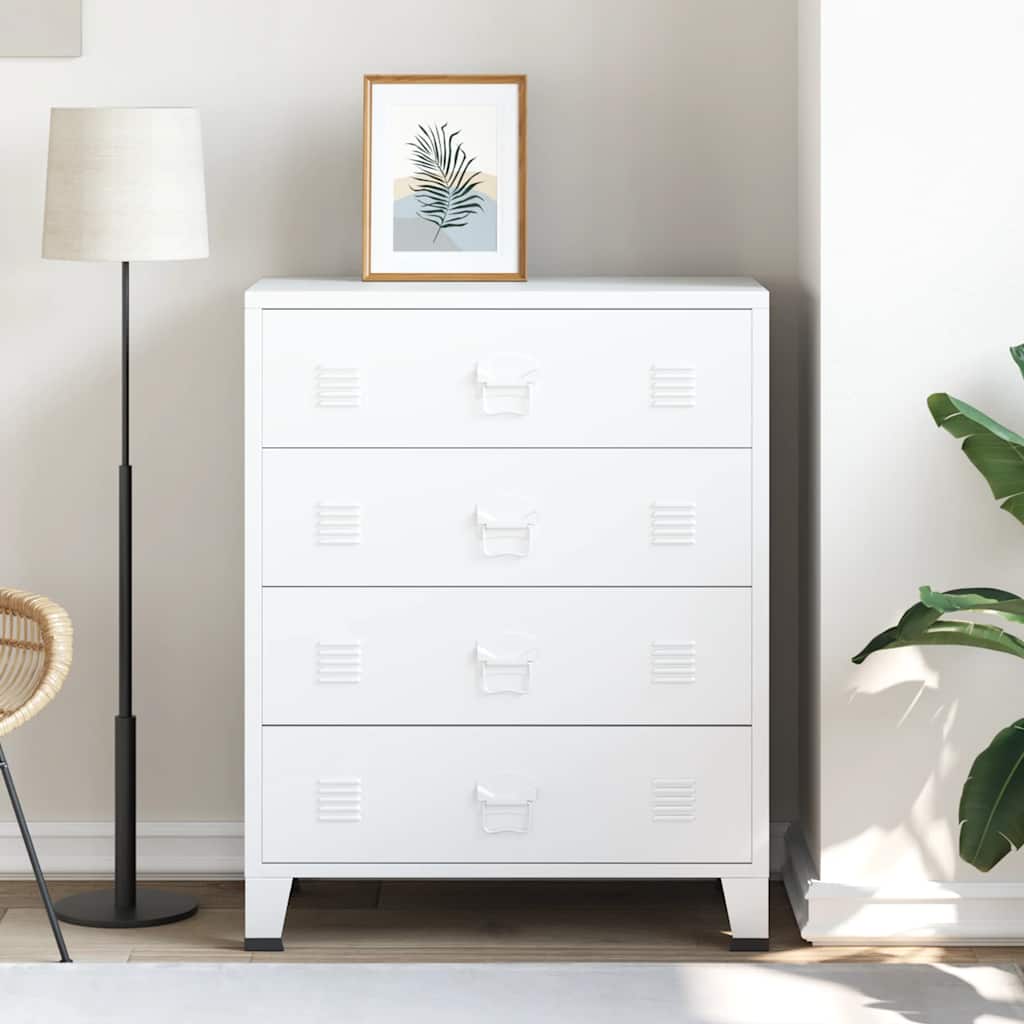 vidaXL Industrial-Style Chest of Drawers 78x40x93 cm Metal Black