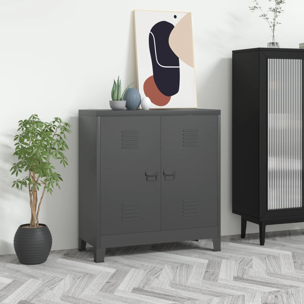 vidaXL Industrial Storage Cabinet 90x40x100 cm Steel Black