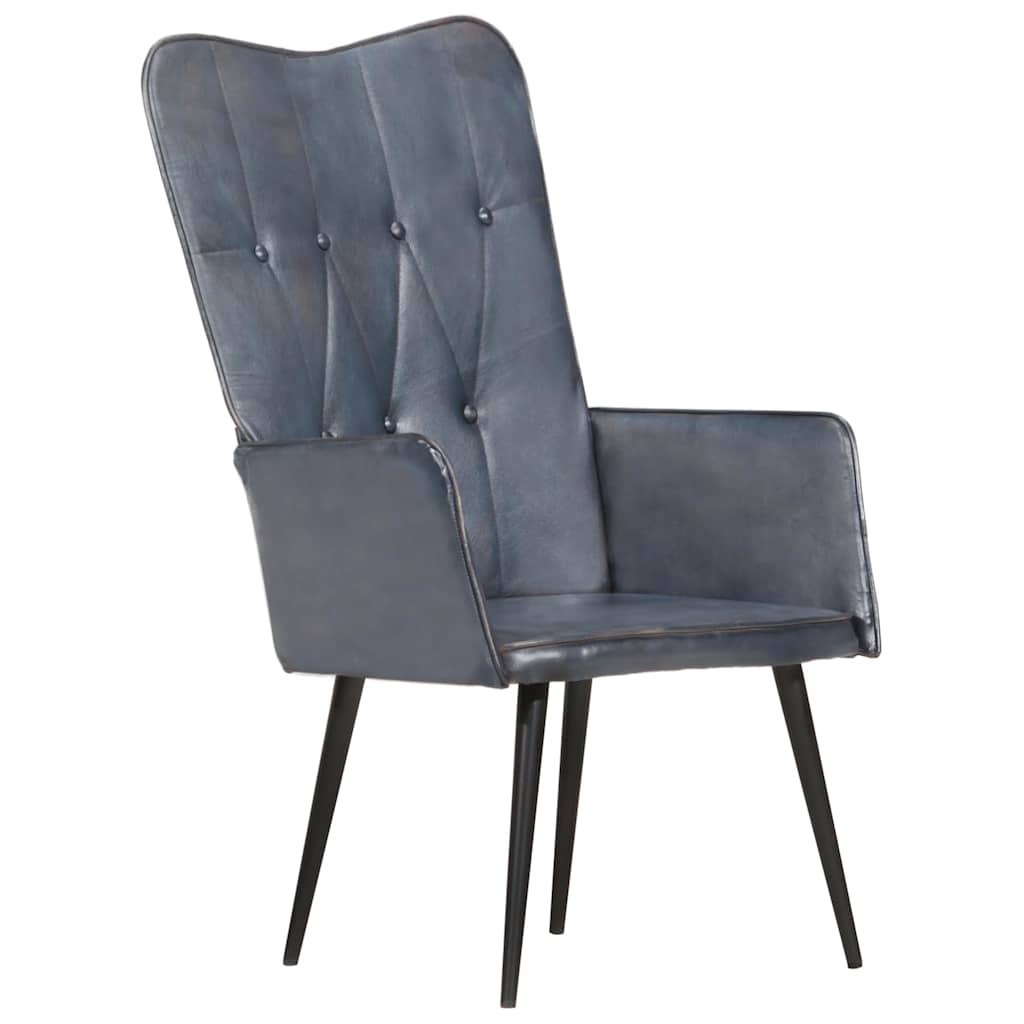 vidaXL Armchair real leather grey