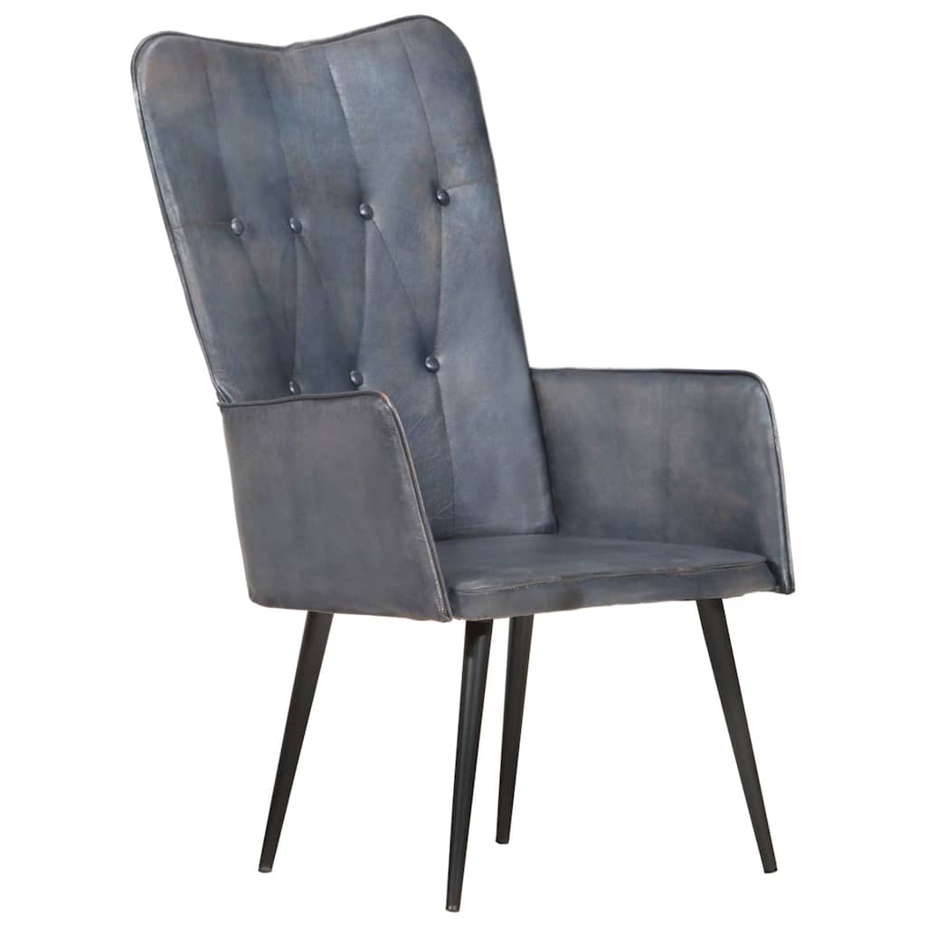 vidaXL Armchair real leather grey
