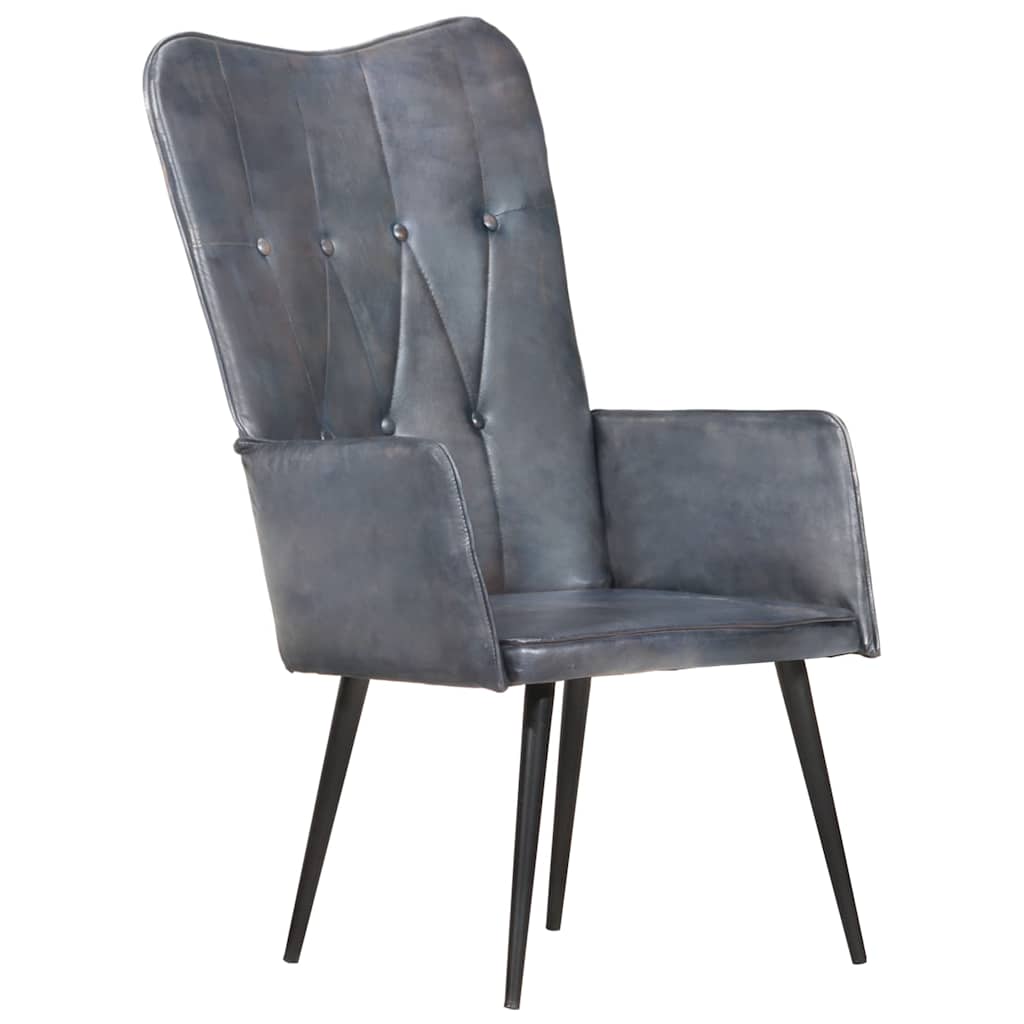 vidaXL Armchair real leather grey