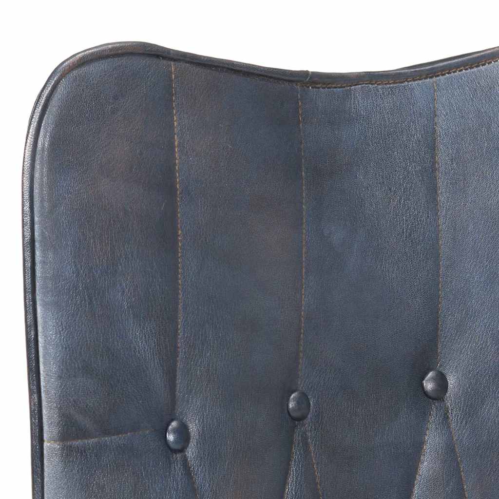 vidaXL Armchair real leather grey