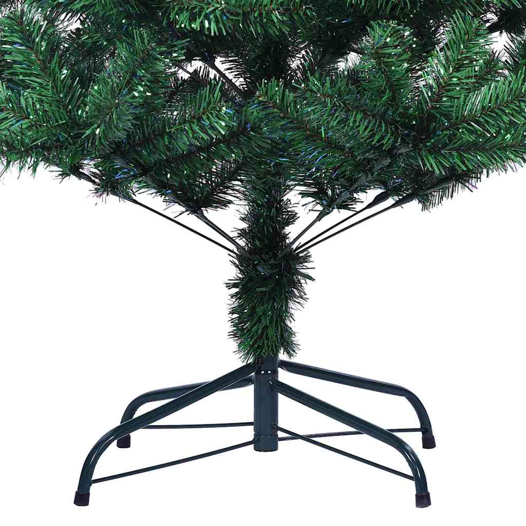 vidaXL Kunststof Voorverlichte Kerstboom Groen 120 cm PVC en Metalen