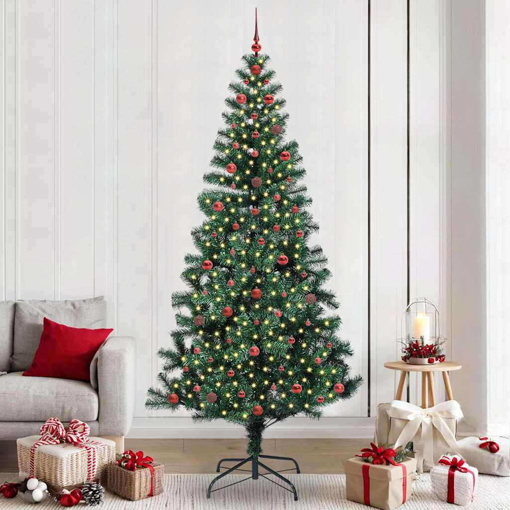 vidaXL Kunststof Voorverlichte Kerstboom Groen 120 cm PVC en Metalen