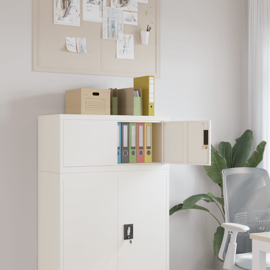 vidaXL Kantoorkast met 2 deuren 90 cm staal grijs