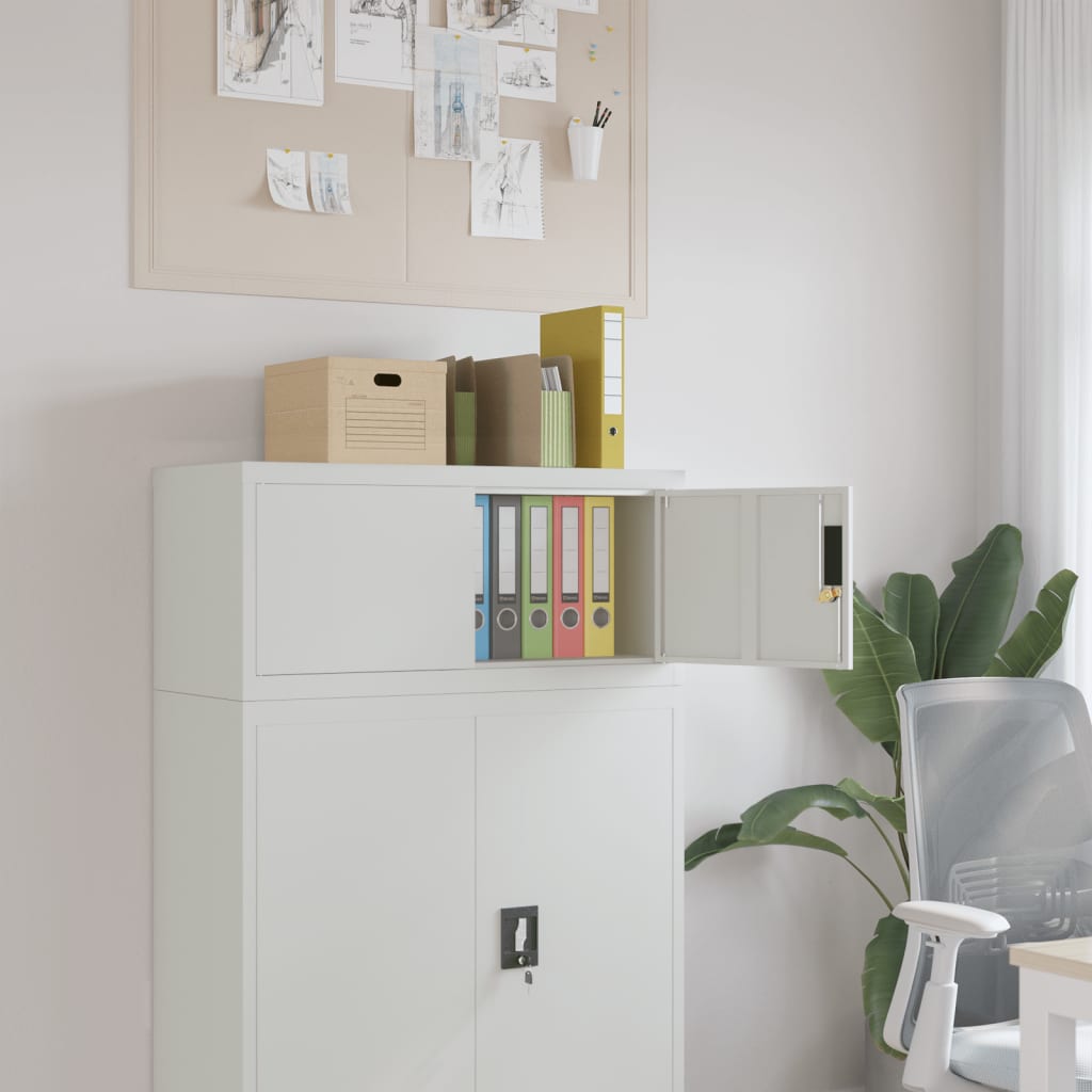 vidaXL Kantoorkast met 2 deuren 90 cm staal grijs