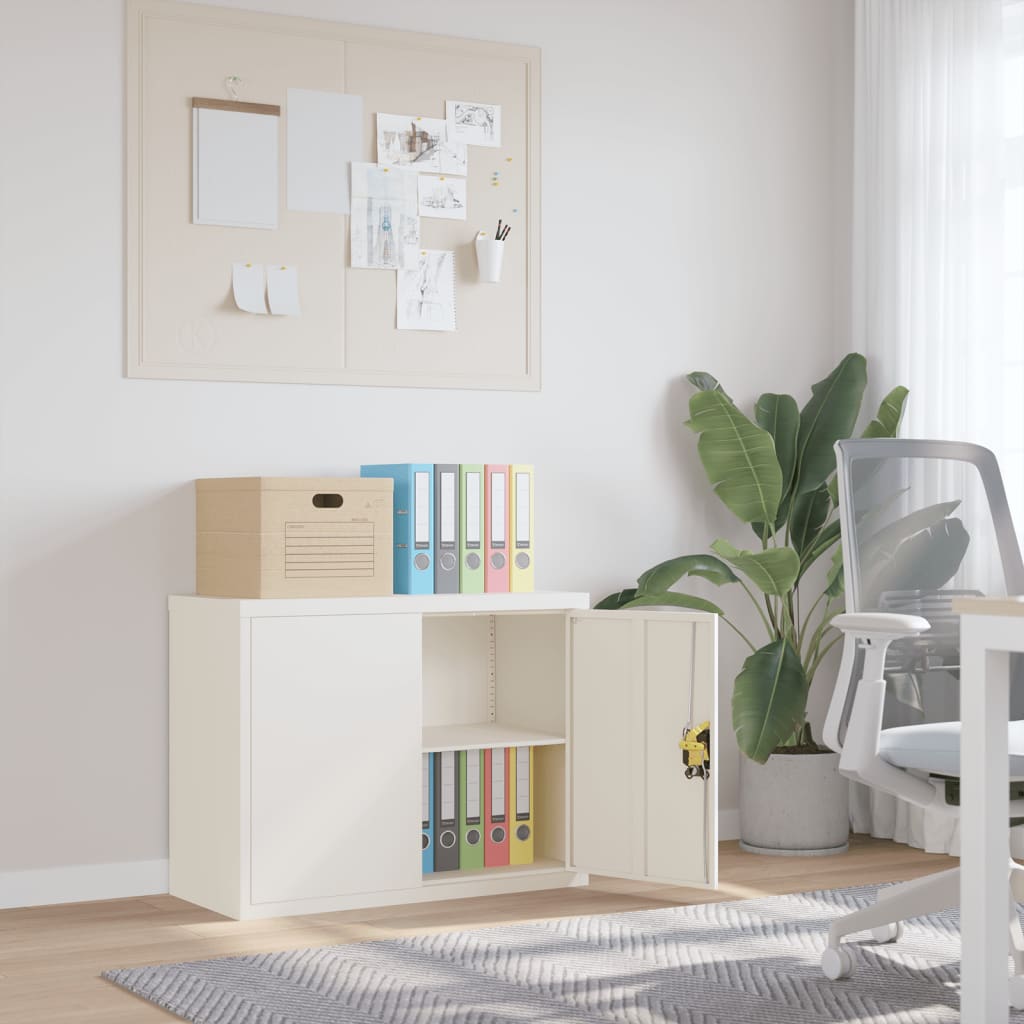 vidaXL Kantoorkast met 2 deuren 90 cm staal grijs