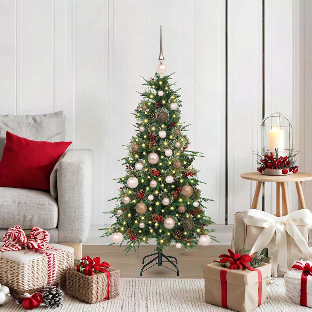 vidaXL Kunstmatige Hinged Kerstboom met 150 LED Groen 120 cm PE en PVC