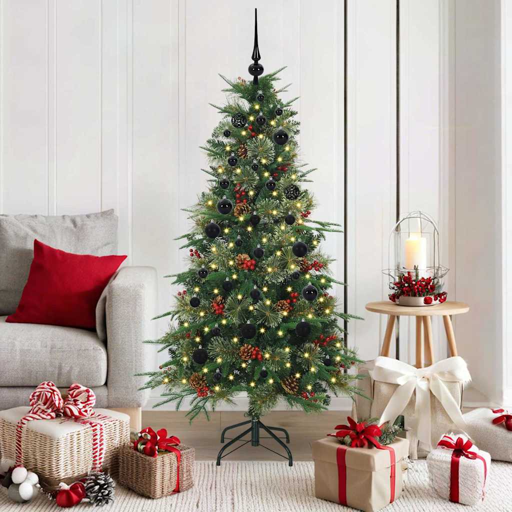 vidaXL Kunstmatige Hinged Kerstboom met 150 LED Groen 120 cm PE en PVC