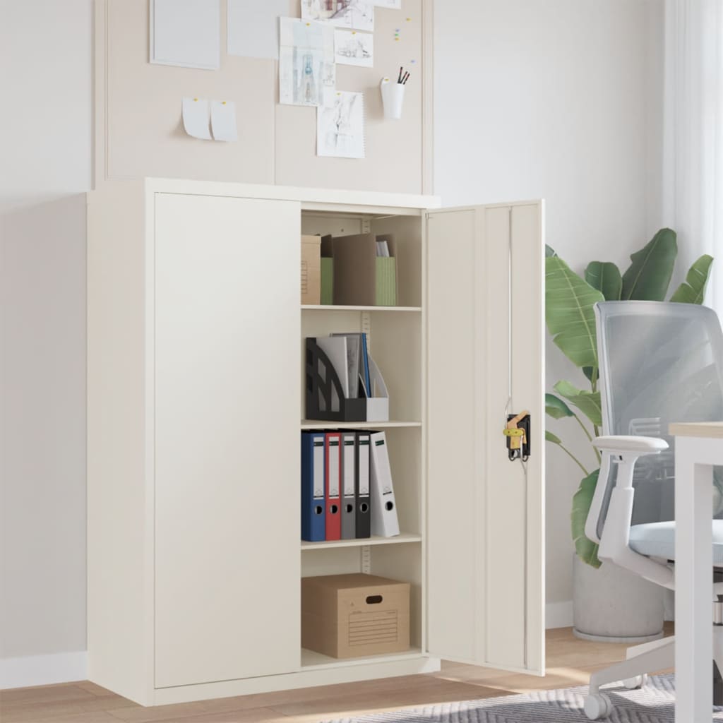 vidaXL Kantoorkast met 2 deuren 90 cm staal grijs