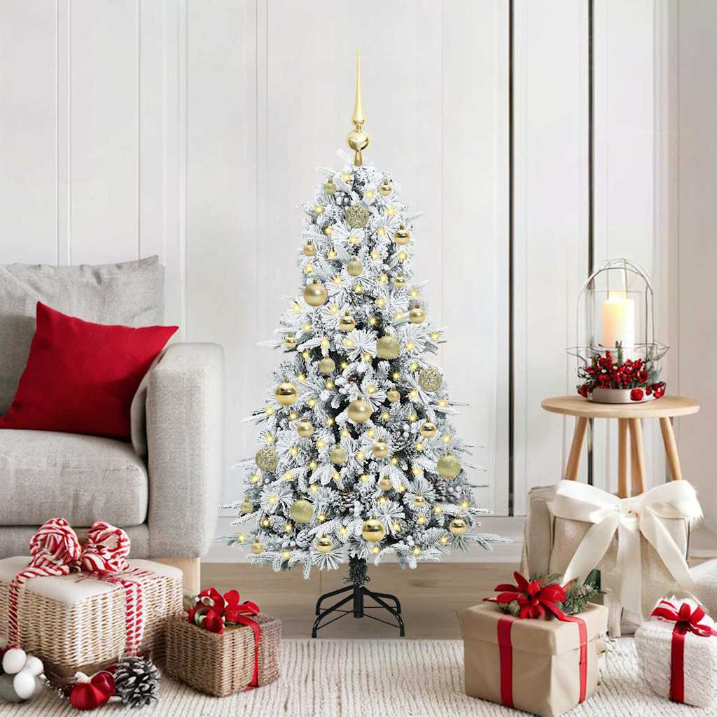 vidaXL Kunstmatige Hinged Kerstboom met 150 LED Groen 120 cm PE en PVC