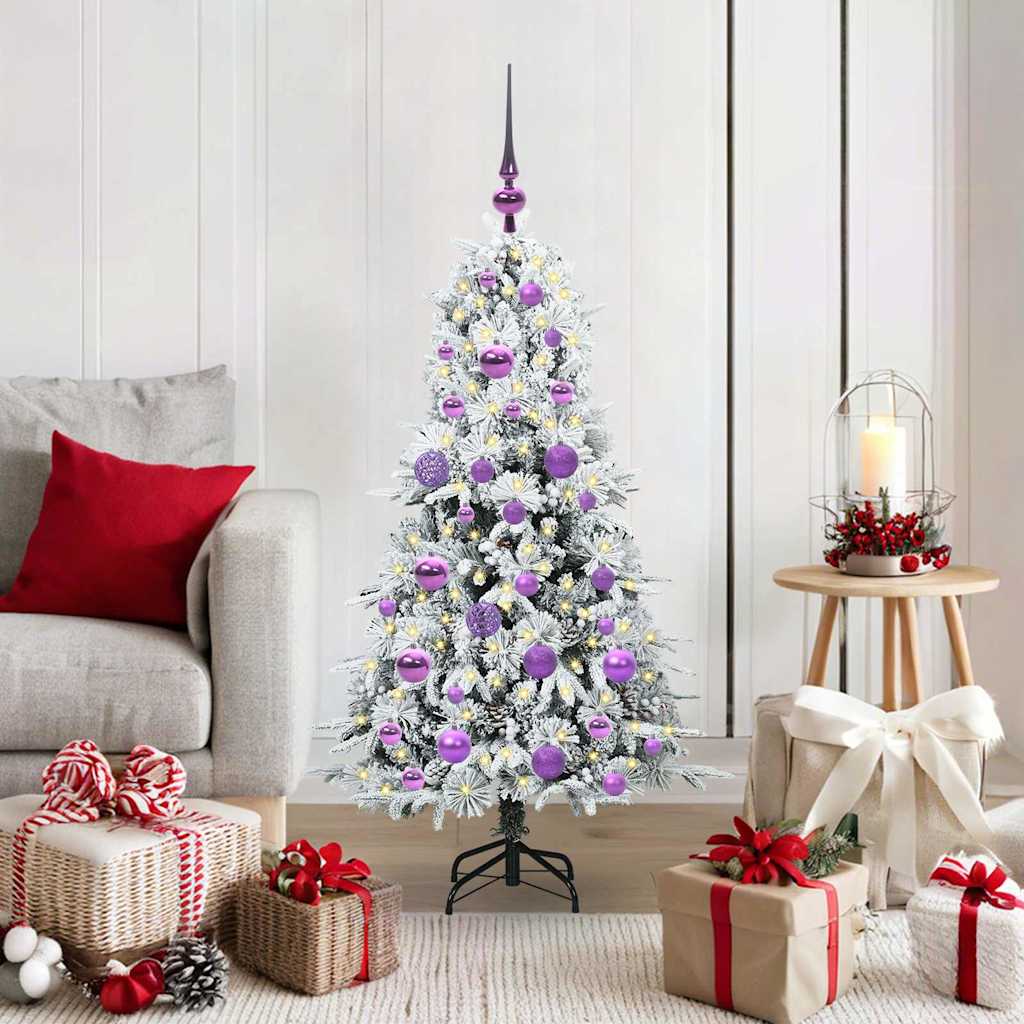 vidaXL Kunstmatige Hinged Kerstboom met 150 LED Groen 120 cm PE en PVC