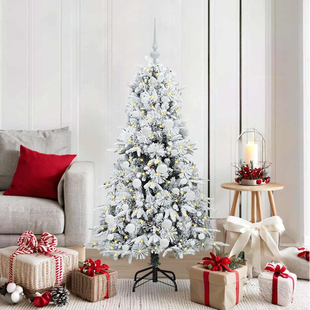 vidaXL Kunstmatige Hinged Kerstboom met 150 LED Groen 120 cm PE en PVC