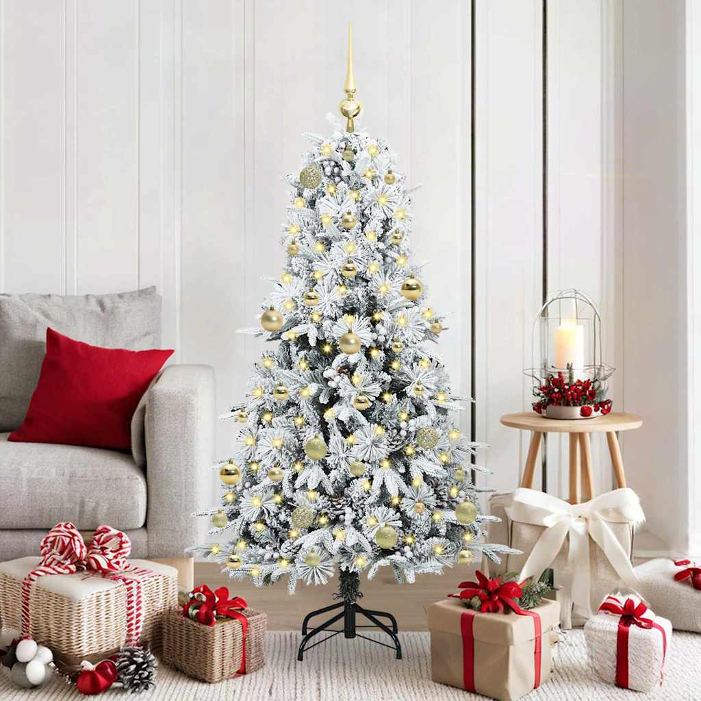 vidaXL Kunstmatige Hinged Kerstboom met 150 LED Groen 120 cm PE en PVC