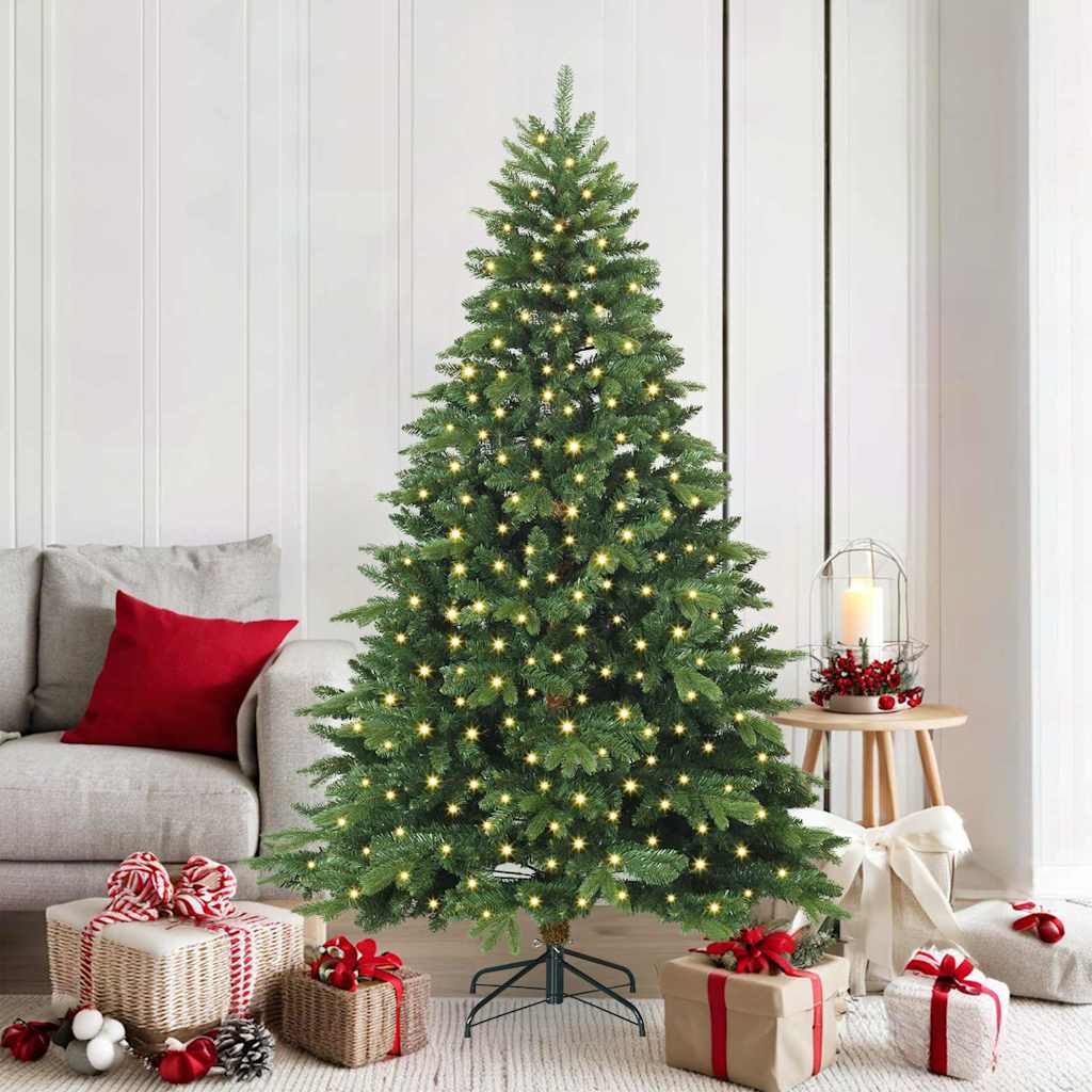 vidaXL Kunstkerstboom met 150 LED met standaard Groen 150 cm PE en PVC