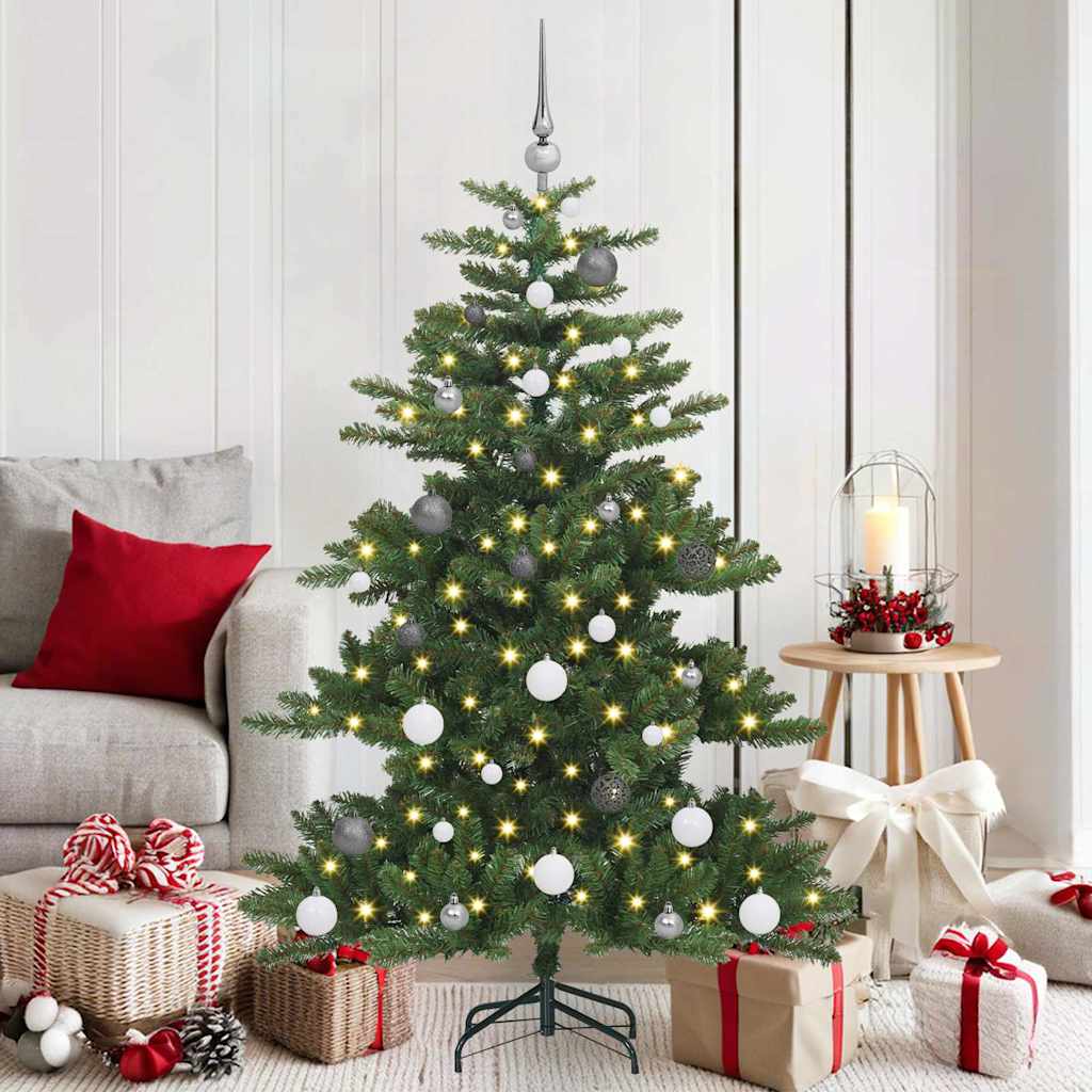 vidaXL Kunstmatige Hinged Kerstboom Groen 150 cm PVC en Staal