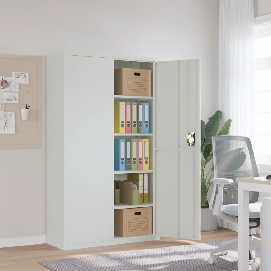 vidaXL Archiefkast 105x40x180 cm staal wit