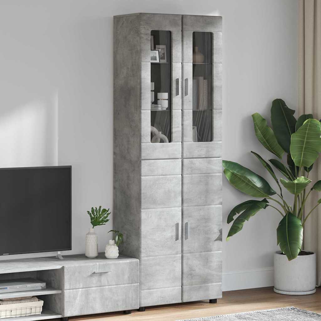 vidaXL Highboard met plank FLORIN Wit 60 x 35 x 182 cm Bewerkt hout