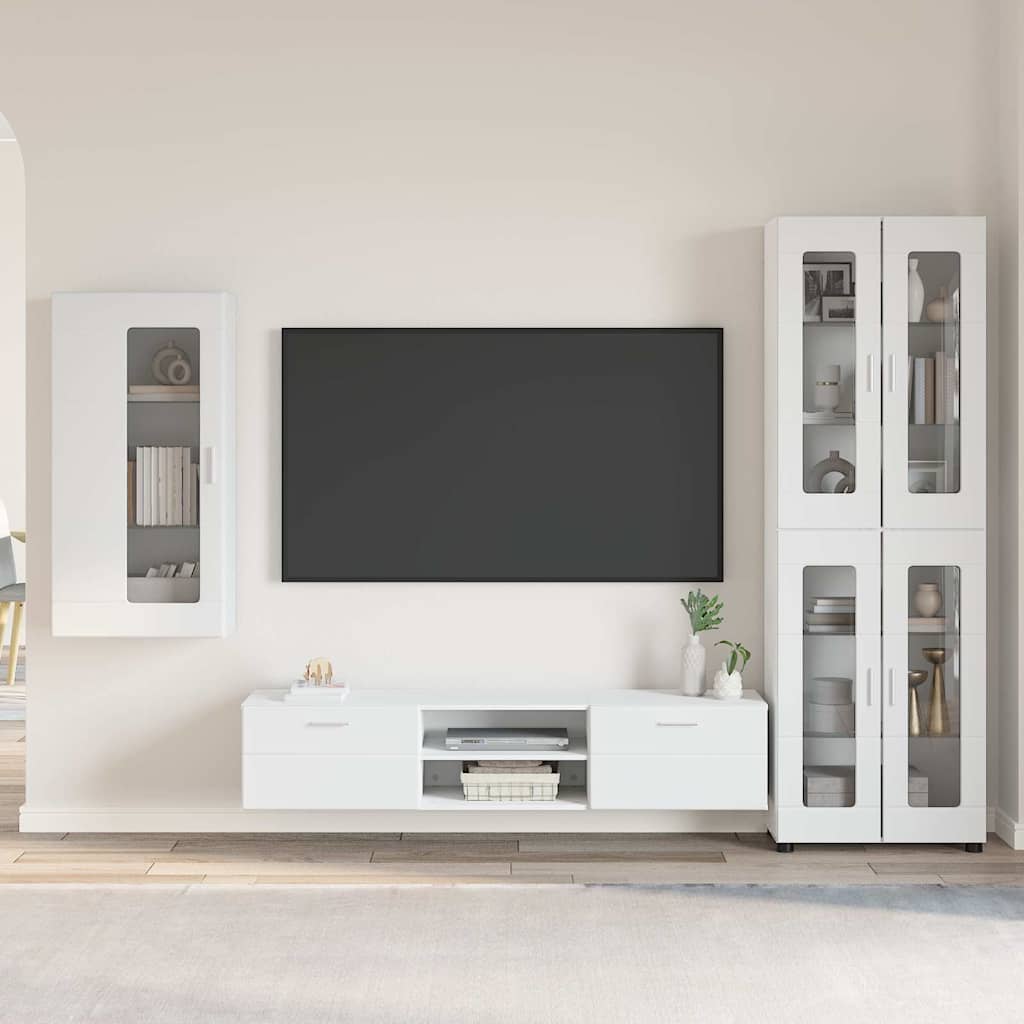 vidaXL Highboard met plank FLORIN Wit 60 x 35 x 182 cm Bewerkt hout