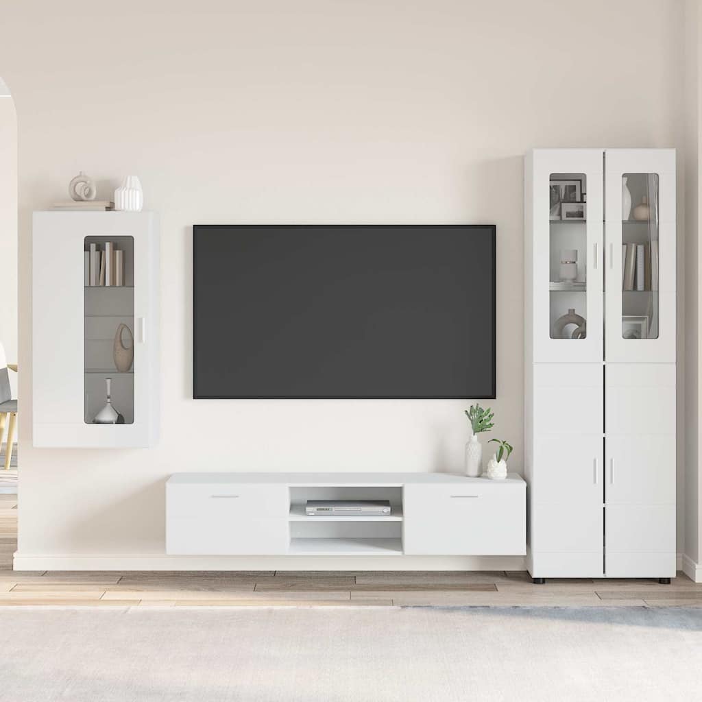 vidaXL Highboard met plank FLORIN Wit 60 x 35 x 182 cm Bewerkt hout