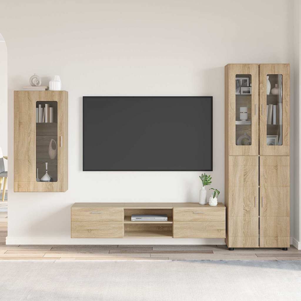 vidaXL Highboard met plank FLORIN Wit 60 x 35 x 182 cm Bewerkt hout