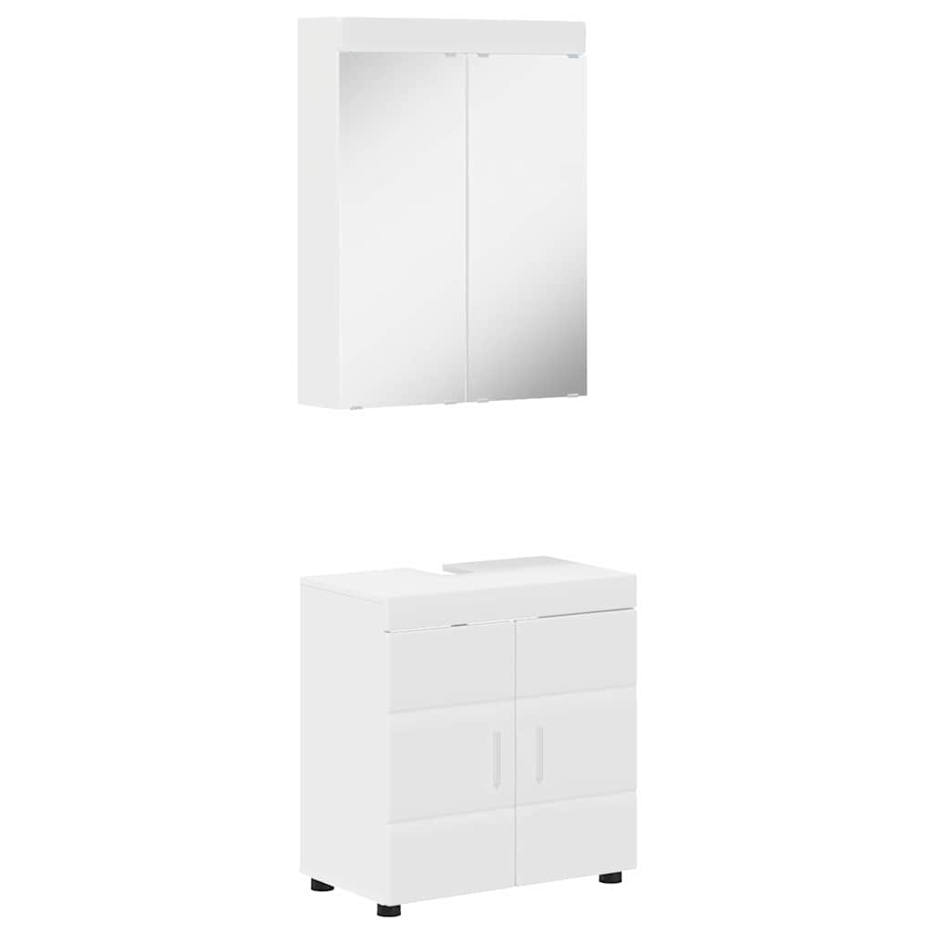vidaXL Badkamermeubel Set TULUM 2 pcs Wit 60 x 34 x 63 cm Bewerkt hout