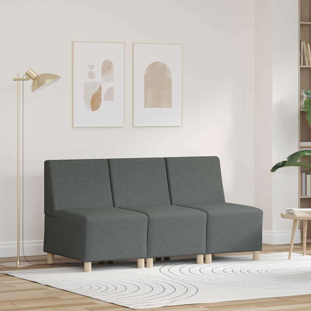 vidaXL Modulaire Sofa Eenheid Armless 2 pcs Lichtgrijs 55 x 74 x 82 cm