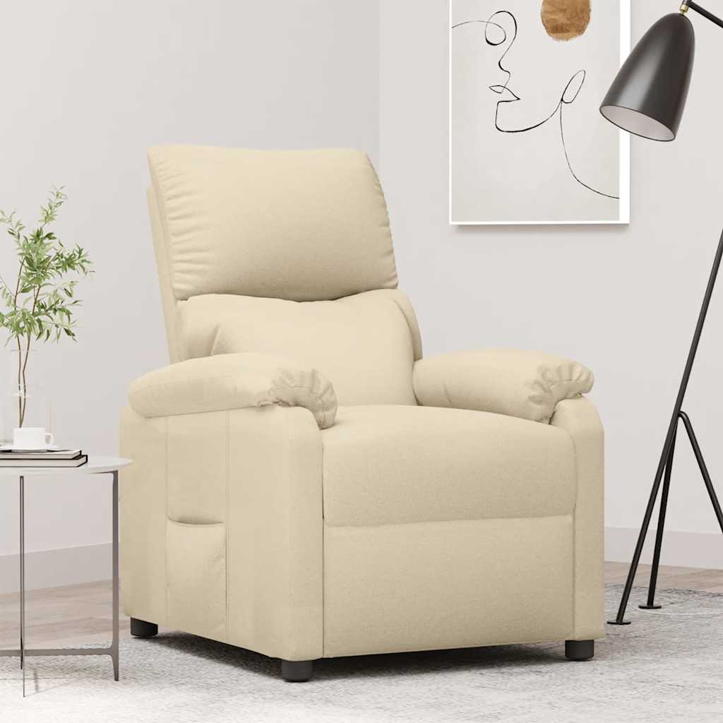 vidaXL Recliner fabric cream