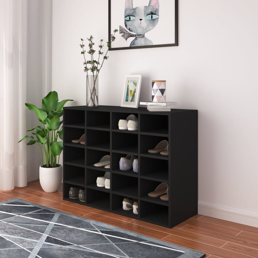 vidaXL Schoenenrek 92x30x67,5 cm bewerkt hout eikenkleurig