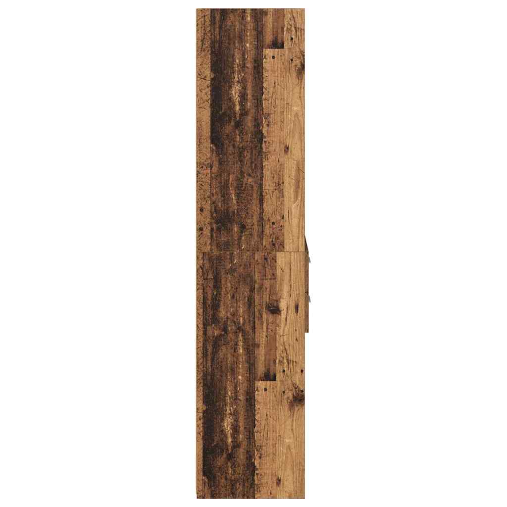 vidaXL Highboard met lade Oud Hout 45 x 42,5 x 185 cm Bewerkt hout