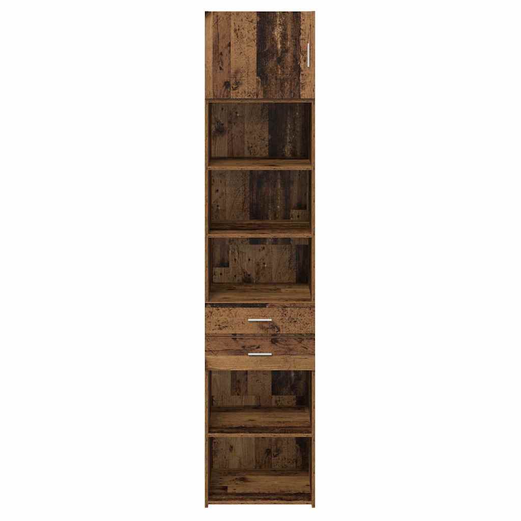 vidaXL Highboard with Drawer Old Wood 50 x 42.5 x 225 cm Engineered Wood
